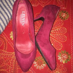 Suede Red Heels